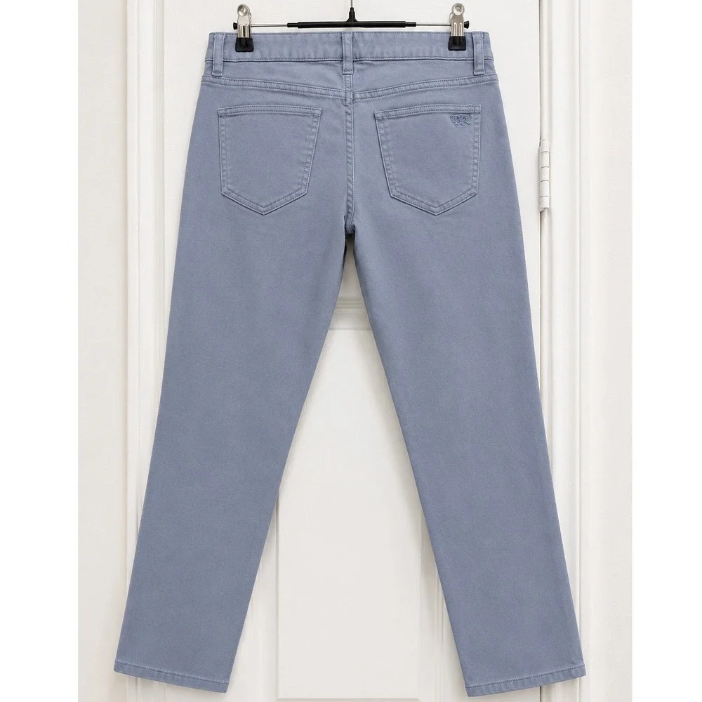 Tory Burch Alexa Cropped Skinny Jeans Size 28 Slate Blue